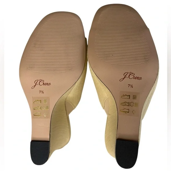 NWT J. Crew Light Khaki Linen Slide Wedge Size 7.5M - Picture 6 of 10